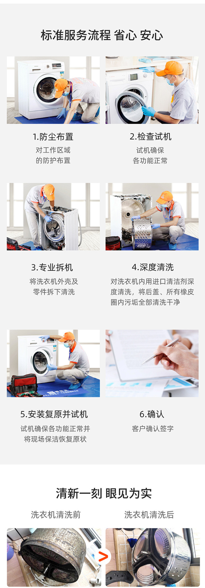 洗衣机清洗上门波轮滚筒洗衣机深度拆洗清洁...