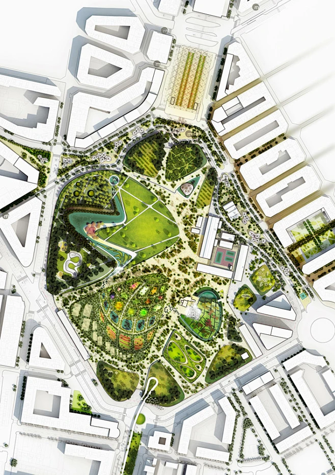 【景观规划设计平面图图集下载】ps彩色平面图/庭院花园公园绿地/景观方案设计-花瓣网