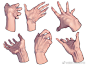 绘画超话 #绘画参考# 各种手部动态的绘制参考 twi：TORINIKU_333