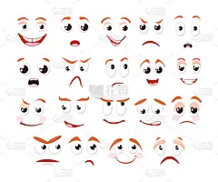 卡通脸收藏。漫画人物人的情感.