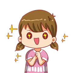 千库网_可爱小女孩期待喜欢兴奋哇表情包_元素编号13346536