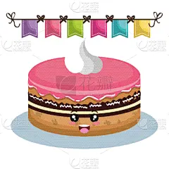 可爱的,生日蛋糕,贺卡,生日,分离着色,华丽的,精神振作,周年纪念,问候,庆祝