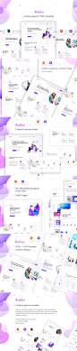 优雅的插画风格产品服务网页 UI KIT 模板下载 [PSD,HTML]