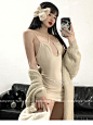 【babyshop】茶艺大师～软糯斩男性感露背绑带吊带毛毛套装-淘宝网