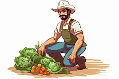 农民乡村振兴建设美丽乡村插画