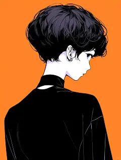 适合短发女生的背影头像