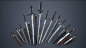 Medieval Weapons, Dmitriy Masaltsev : These meshes can be purchased at Marketplace here: https://www.unrealengine.com/marketplace/medieval-armory
Historically accurate medieval weapons: swords, polearms, maces, axes, etc. 
UE4 Render.