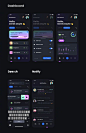 #灵感的诞生# 刚才逛 Behance，无意中看到了这套沉稳大气又吸睛的深色 UI 设计

总共52个界面，仪表盘、搜索页、设置页……都有详细的展示，不论是研究交互逻辑还是设计风格，都是不错的参考，分享给大家 ​​​​