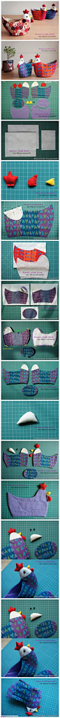 韩国网上看到的鸡收纳糖果盒教程/图纸 - 分享 - 趣物街_手工DIY_手绘插画_折纸不织布,创意生活分享平台！