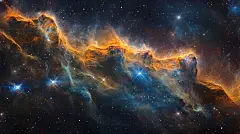 点击来源直接获取大图文件 |宇宙星云太空彩色背景。星光璀璨。插画