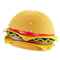 Burger 3D Illustration