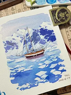 水彩日记 | 孤舟 - 小红书
