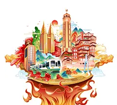 城市景点文创插画系列-古田路9号-品牌创意/版权保护平台