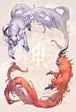 日本插画师 れぇ 神兽插画设计_CG帮微信414期