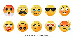 100款3D趣味卡通全套Emoji表情包插图插画png免抠ai矢量设计素材下载_颜格视觉