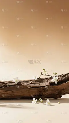 常规背景系列实景感木头树干花朵渐变背景