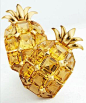 Sold at Christie's Auction, Belperron citrine pineapples,Citrine pineapple clips by Suzanne Belperron, 1940, sold for $63,600 on $21-33k estimate at Christie's Paris June 6