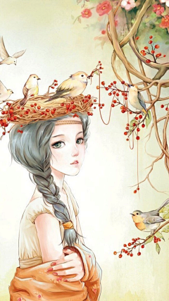 云间思采集到插画素材之女孩