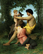 Idylle: famille antique. Adolphe William Bouguereau #油画#