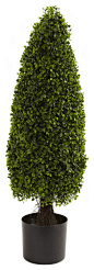 Nearly Natural 3' Boxwood Tower Topiary UV Resistant (Indoor/Outdoor) traditional-artificial-plants-and-trees