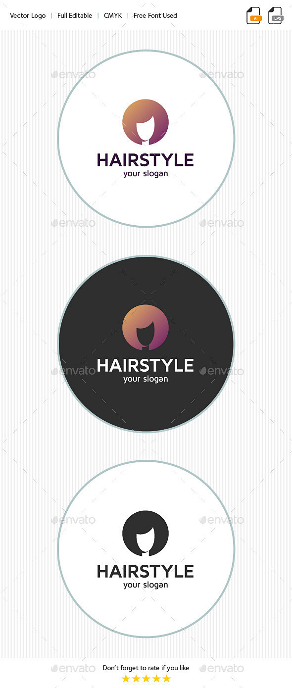 发型的标志——人类标志模板Hairstyle Logo - Humans Logo Templates美丽、美容、保健、化妆品、时尚、头发 ...