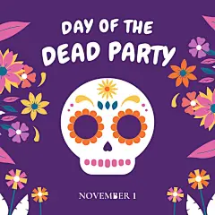 Day of the Dead Dia de Los Muertos Celebration Graphic Illustrations Instagram Post Image