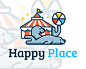 HappyPlace游乐园  游乐园 儿童公园 马戏团 海豹 海狮 皮球 商标设计  图标 图形 标志 logo 国外 外国 国内 品牌 设计 创意 欣赏