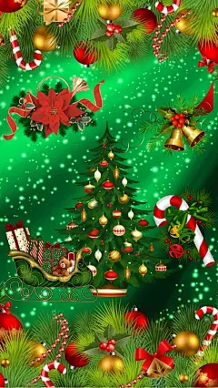 高清图片圣诞壁纸绿色适用于 PC 和 Mac、笔记本电脑、平板电脑、手机