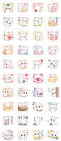 WHITE CAT'S STICKER1 – LINE stickers | LINE STORE
