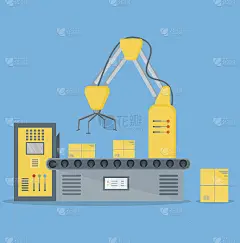 输送机全自动生产线。向量