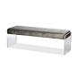 Baxton Studio Hildon Upholstered Lux Bench With Acrylic Legs In Grey - Featuring a minimalist look with maximum appeal, the Hildon Upholstered Lux Bench with Acrylic Legs from Baxton Studio adds contemporary style to any area of your home. Display it at t