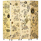 Rare Trompe l’oeil “Farfalle” Four-Panel Folding Screen by Piero Fornasetti