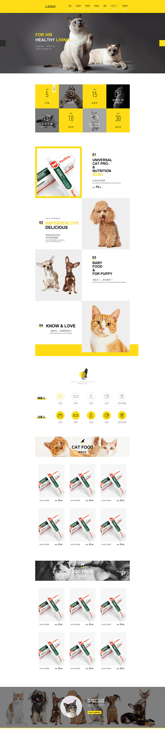 宠物网站首页模板设计