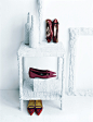#18 WHITE Paper Bondage : Editorial content in the project '' White'' as opening  of the fashion part  AMICA Magazine. The White had a     montly space in the magazine and as developed over 10 years, each time with a differentstory while maintaining the c
