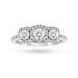 18ct White Gold Halo Cushion Three Stone 0.50ct Diamond Ring | Rings | Jewellery | Goldsmiths