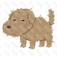 年迈脏的流浪狗的小狗狗手绘卡通插画手绘png儿童插画免扣素材1