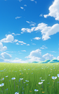 草地植物背景壁纸蓝天白云