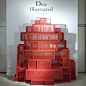 "This exhibition designed by Gitta Gschwendtner for London’s Somerset House displayed fashion drawings on gauze-covered boxes."