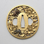 Tsuba with sakura and insects.: @北坤人素材