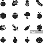 Fruit and Vegetable Silhouette Icons | Set 2