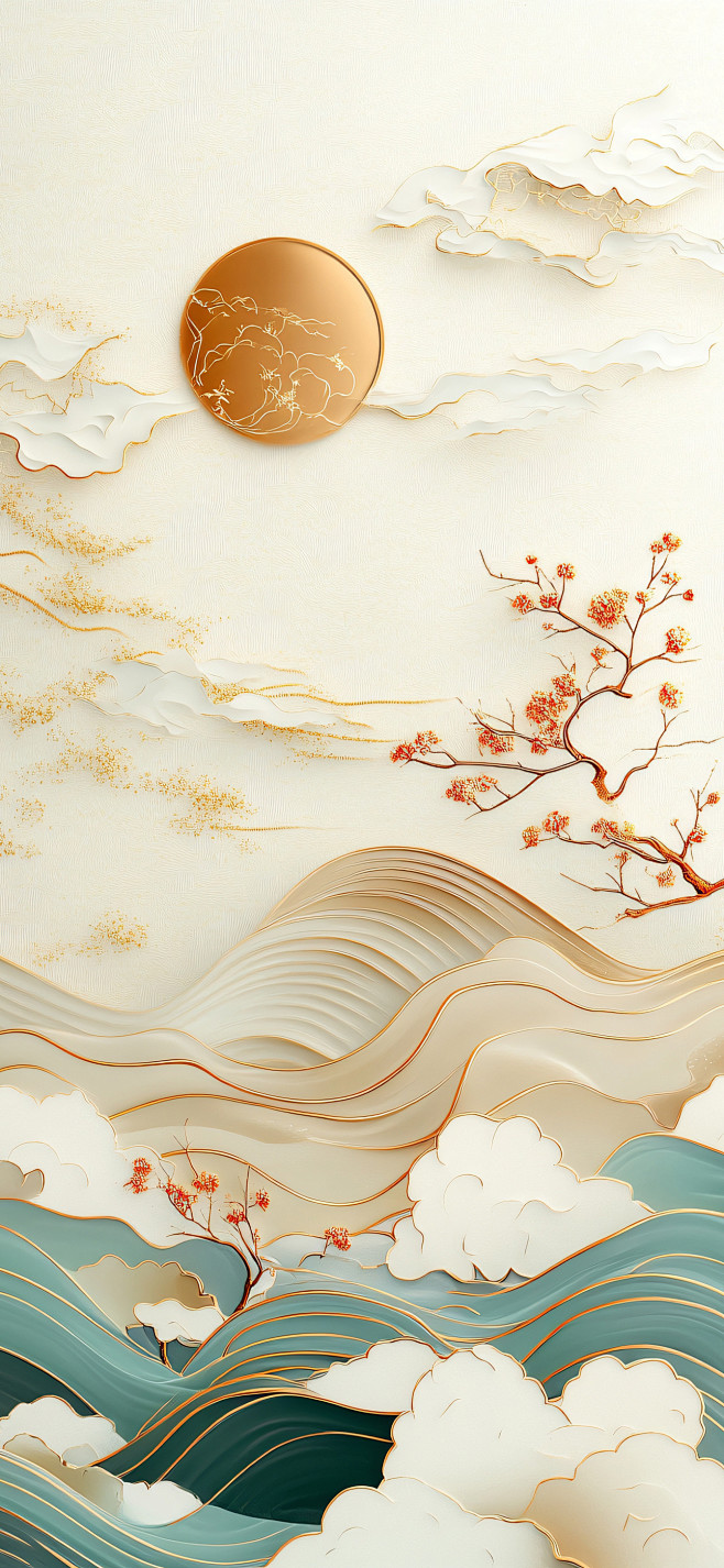 清新典雅 精致国风风景插画壁纸