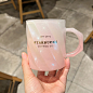 星巴克杯子2021圣诞节粉色闪耀渐变玻璃杯菱纹型咖啡杯大容量水杯-淘宝网