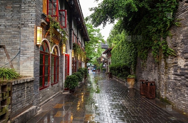 巷,风景,宽窄巷子,成都,四川省,旅游目的地,水平画幅,旅行者,户外,建筑结构