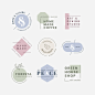 Minimal logo collection with pastel colors Free Vector