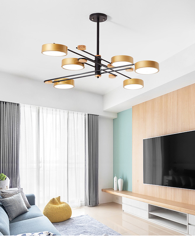 北欧现代客厅吸顶灯吊灯空间素材sv