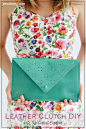 DIY Leather Cut Out Clutch with the Cricut Explore --Sewbon.com. #DesignSpaceStar Round 2: 