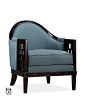 TALMD明清仿古客厅家具新中式布艺休闲椅实木软包单人沙发椅定制909-46