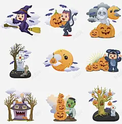 万圣节卡通人物形象 免费下载 页面网页 平面电商 创意素材