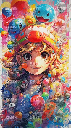 卡通娃娃手机壁纸  - 源文件下载【酷图网】卡通,娃娃,盲盒,可爱,壁纸,3D