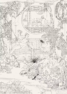 《春闺秘戏图》全幅线稿-花瓣网|陪你做生活的设计师 | 《春闺秘戏图》全幅线稿独家发布